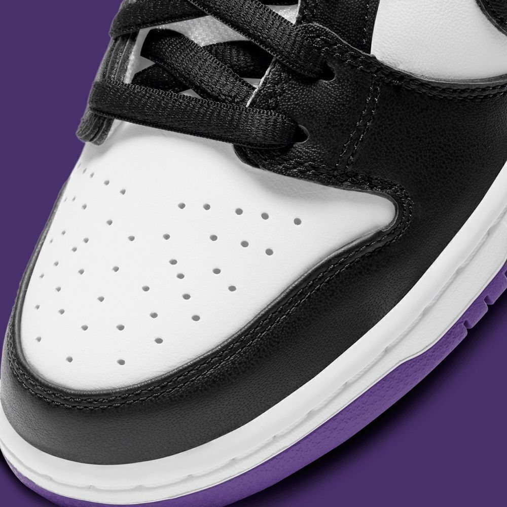 NIKE SB DUNK LOW COURT PURPLE black white BQ6817-500 size 8 - 14 - Picture 10 of 11
